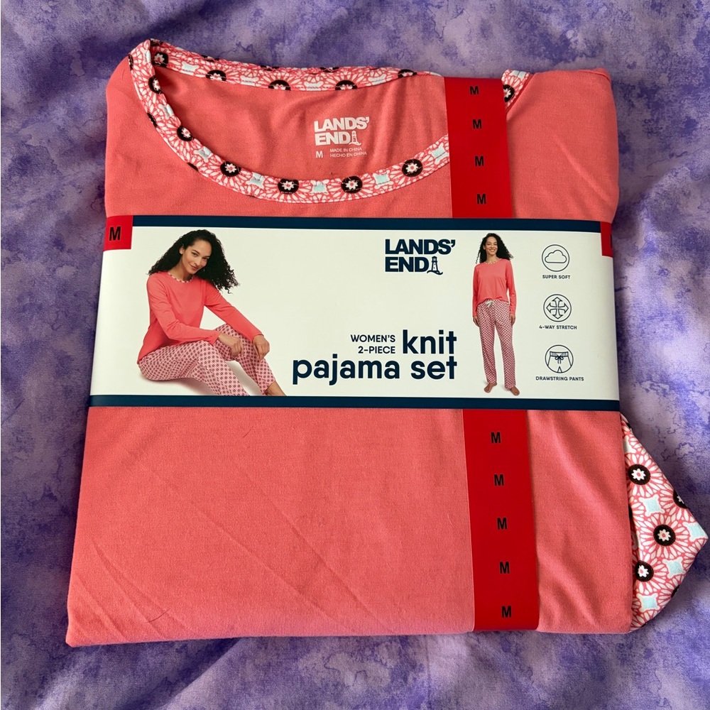 Lands' End Coral Pajama Set